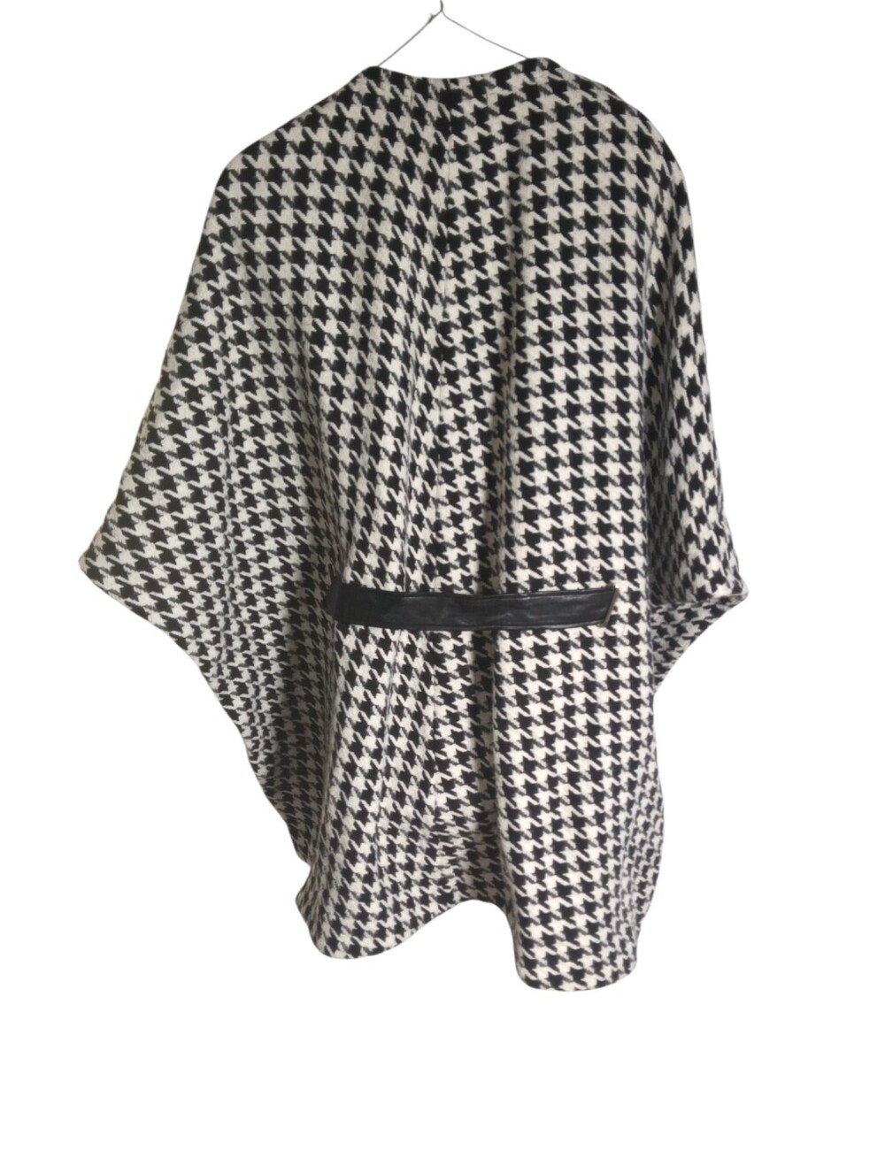Boston Proper TimeLess Elegant Houndstooth Cape Coat Belted Zip Poncho Wrap M/L - Picture 6 of 6